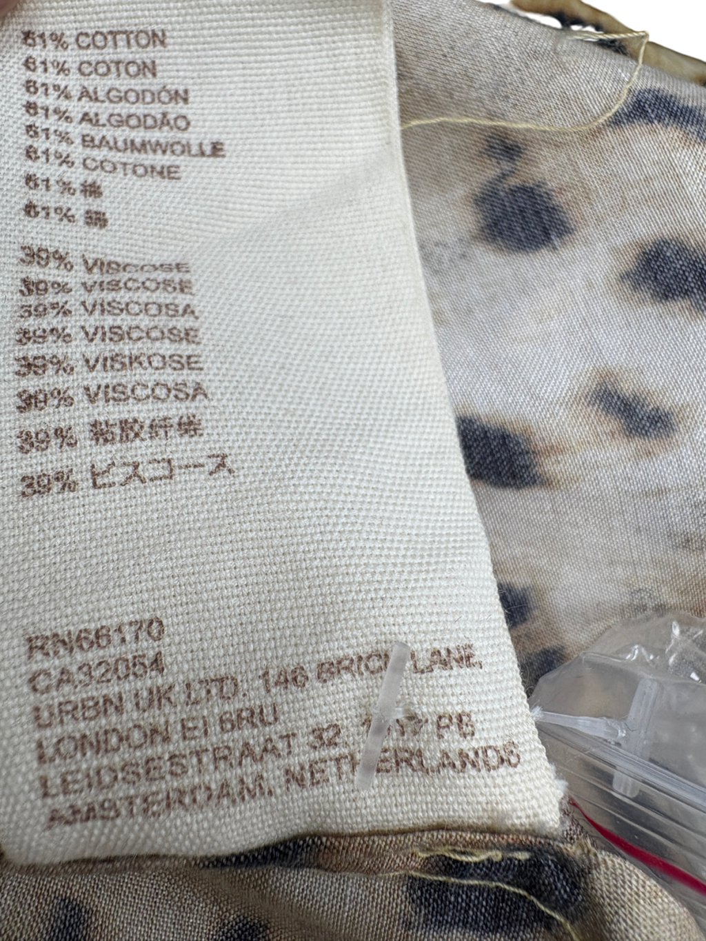 Anthropologie Brown Letmebe Animal Print Tie Neck Blouse UK M