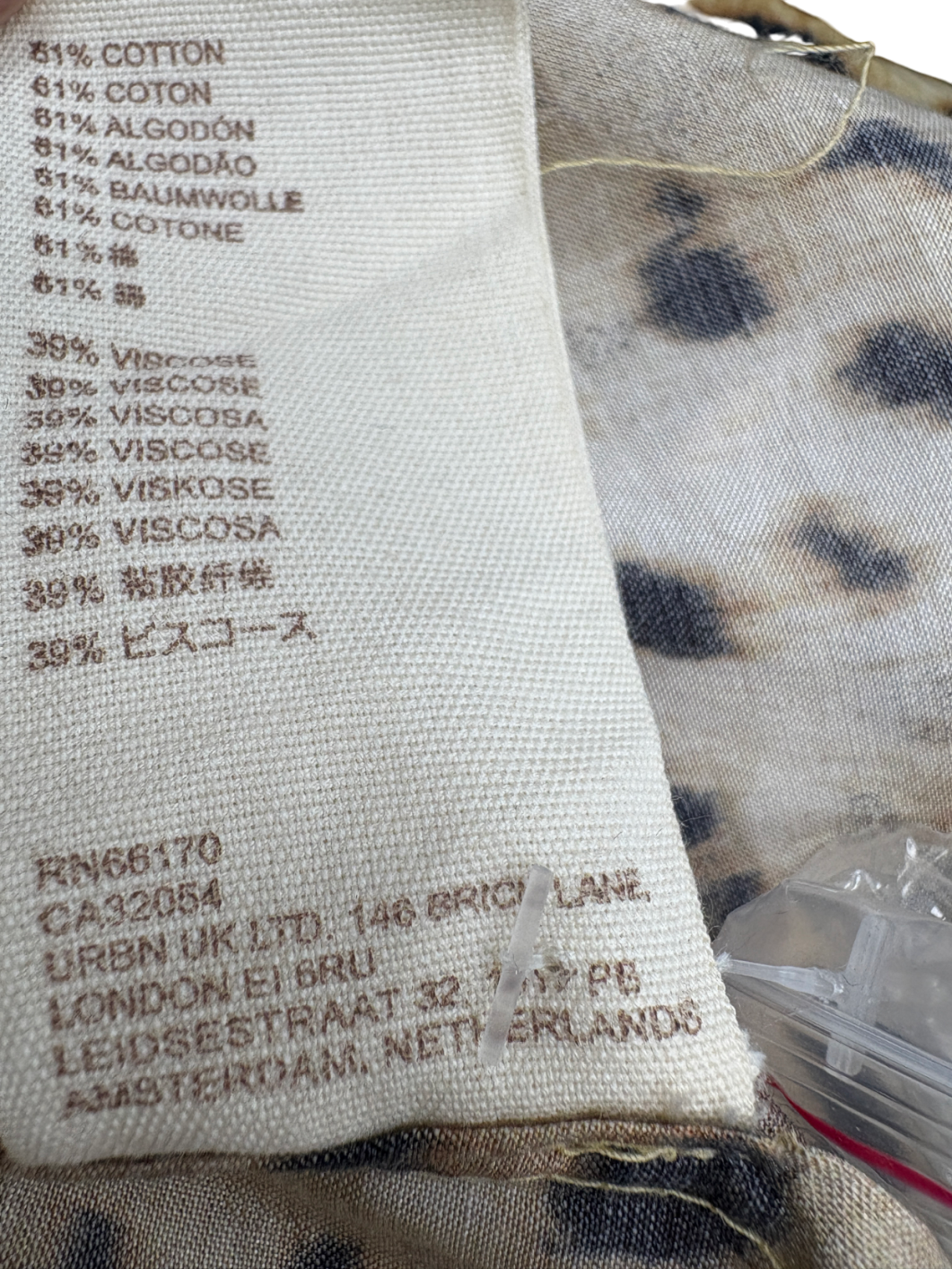 Anthropologie Brown Letmebe Animal Print Tie Neck Blouse UK M