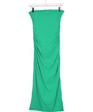 Kookai Green Bandeau Ruched Maxi Dress UK 8
