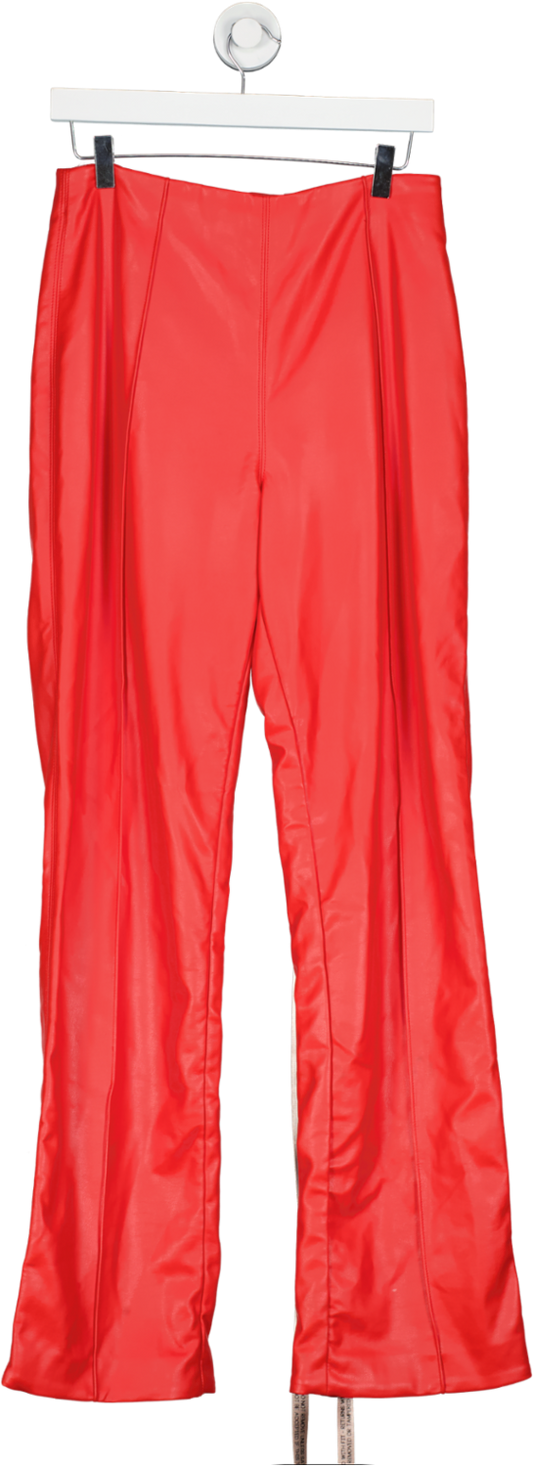 House of CB Red Elenaora Scarlet Vegan Leather Trousers UK L