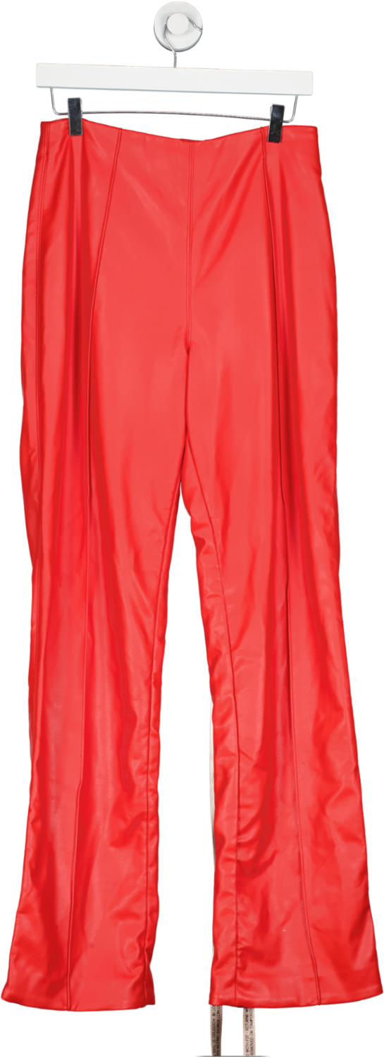 House of CB Red Elenaora Scarlet Vegan Leather Trousers UK L