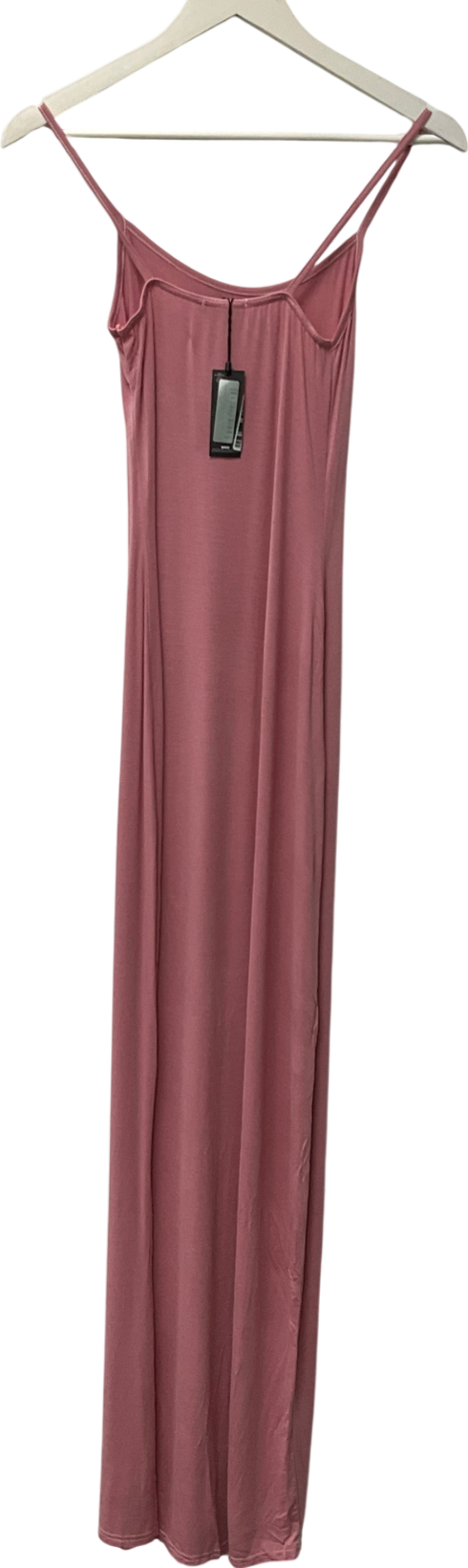 PrettyLittleThing Pink Shape Rose Jersey Strappy Maxi Dress UK 6