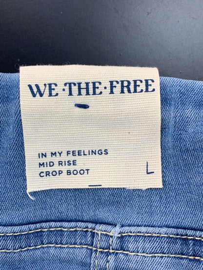 We The Free Blue In My Feelings Mid Rise Crop Boot Jeans L