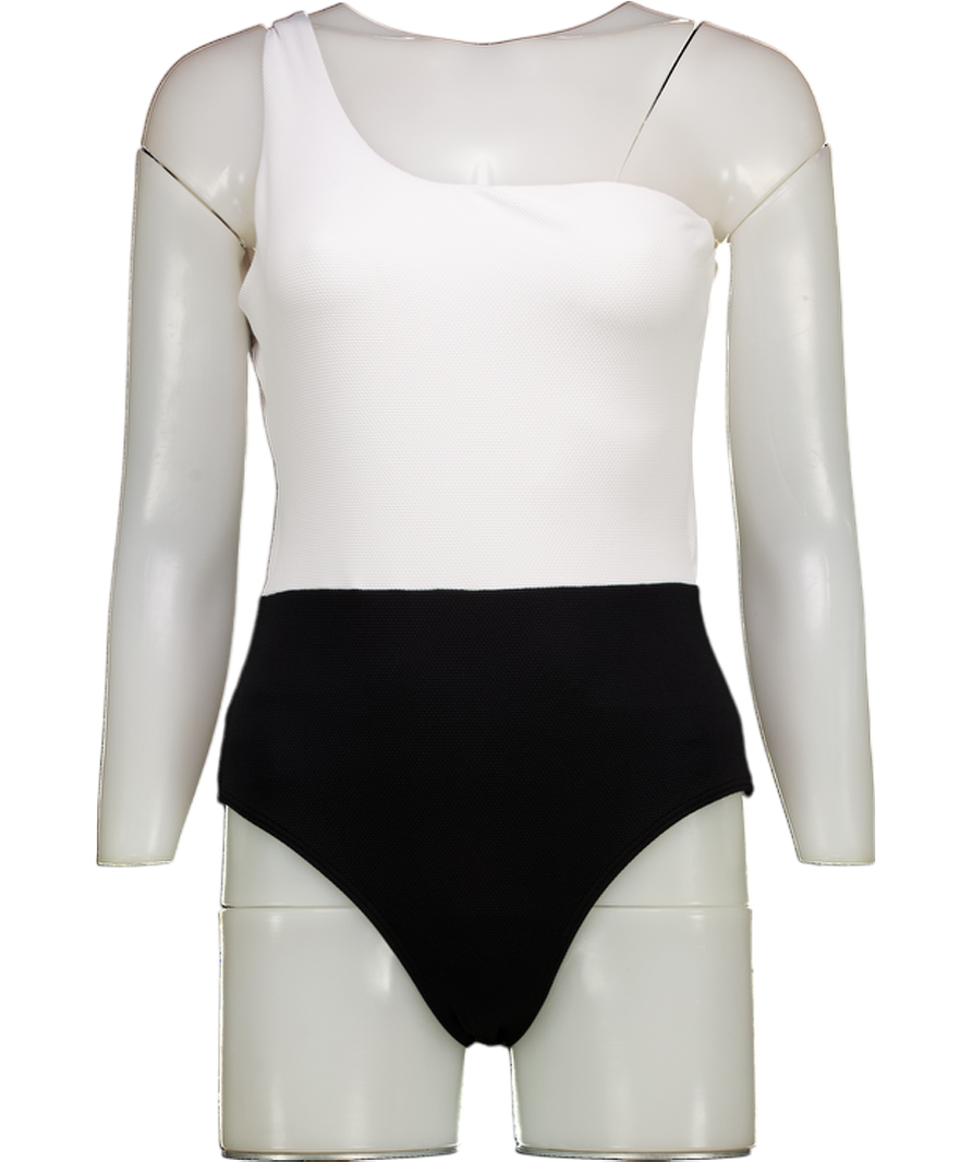 Casa Raki Black / White One Shoulder Swimsuit UK M