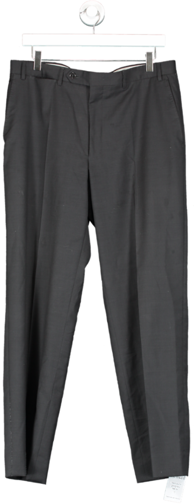 Canali Black Pure Wool Suit Trousers W32