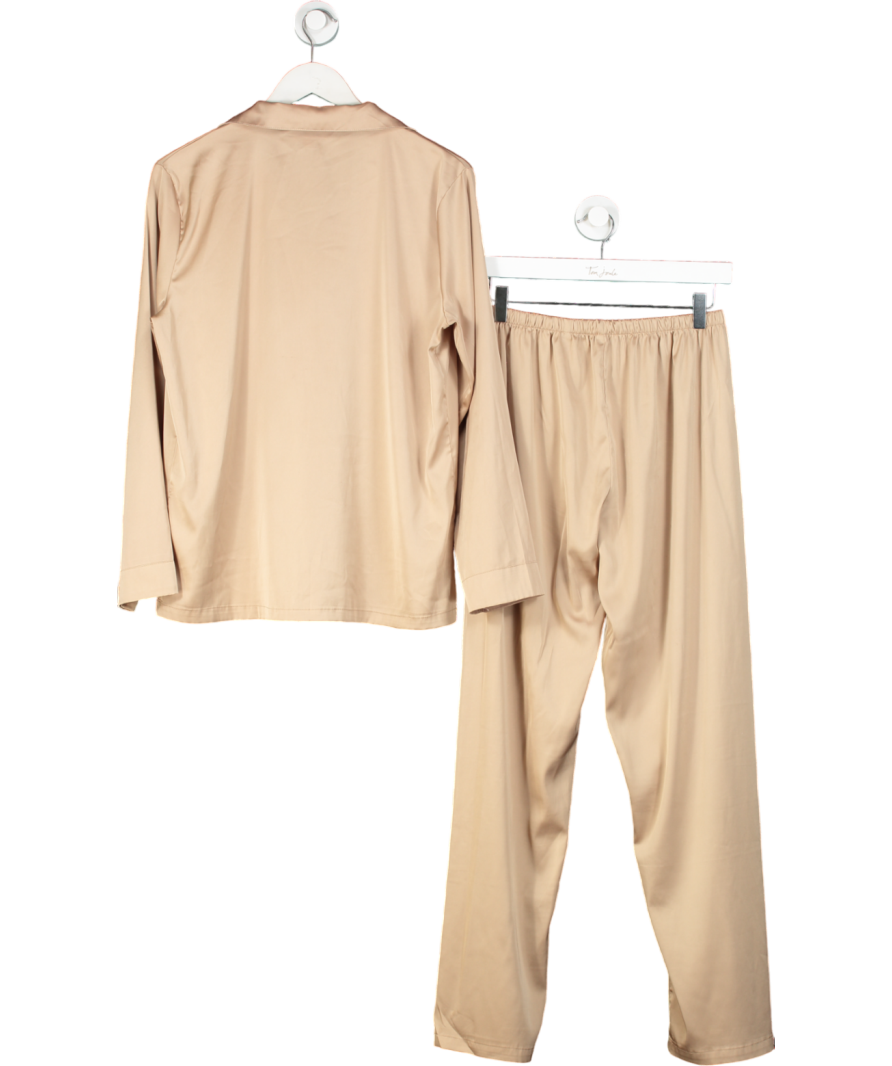 The NAP Co. Nude Contrast-piping Straight-leg Stretch-woven Pyjama Set UK S