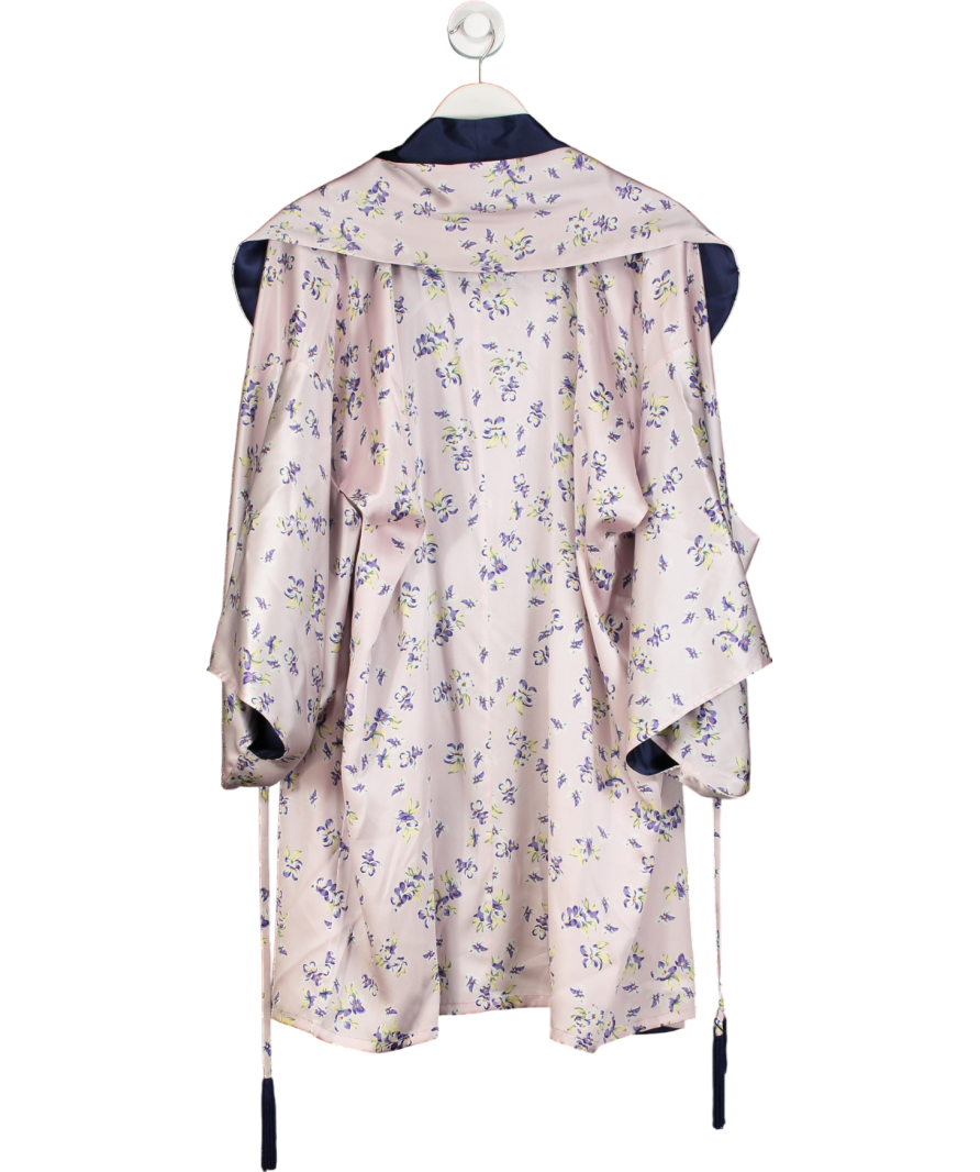 Myla Purple Heritage Lilac Floral Silk Short Robe UK S