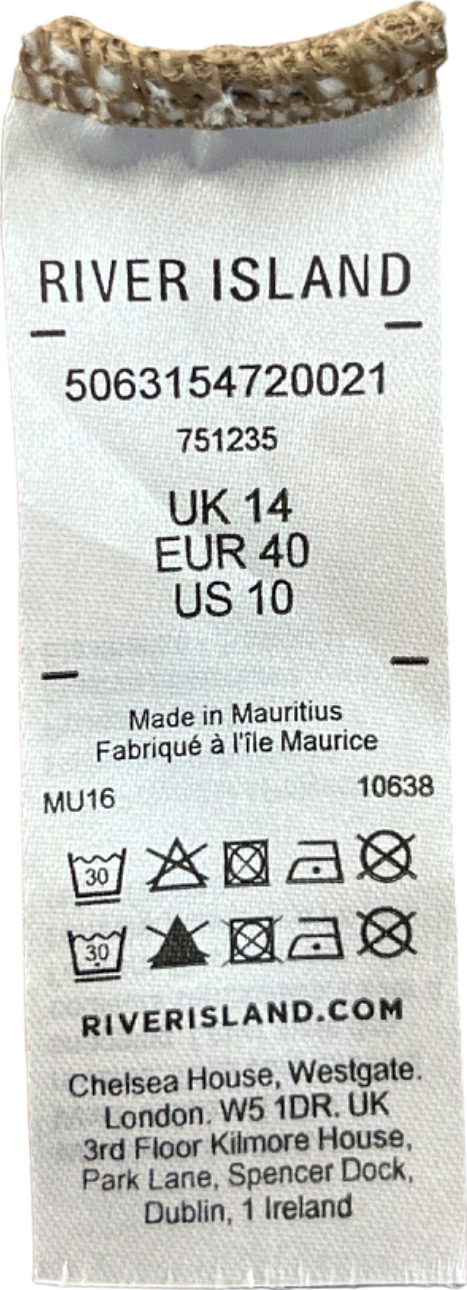 River Island Brown Boat Neck Top UK 14