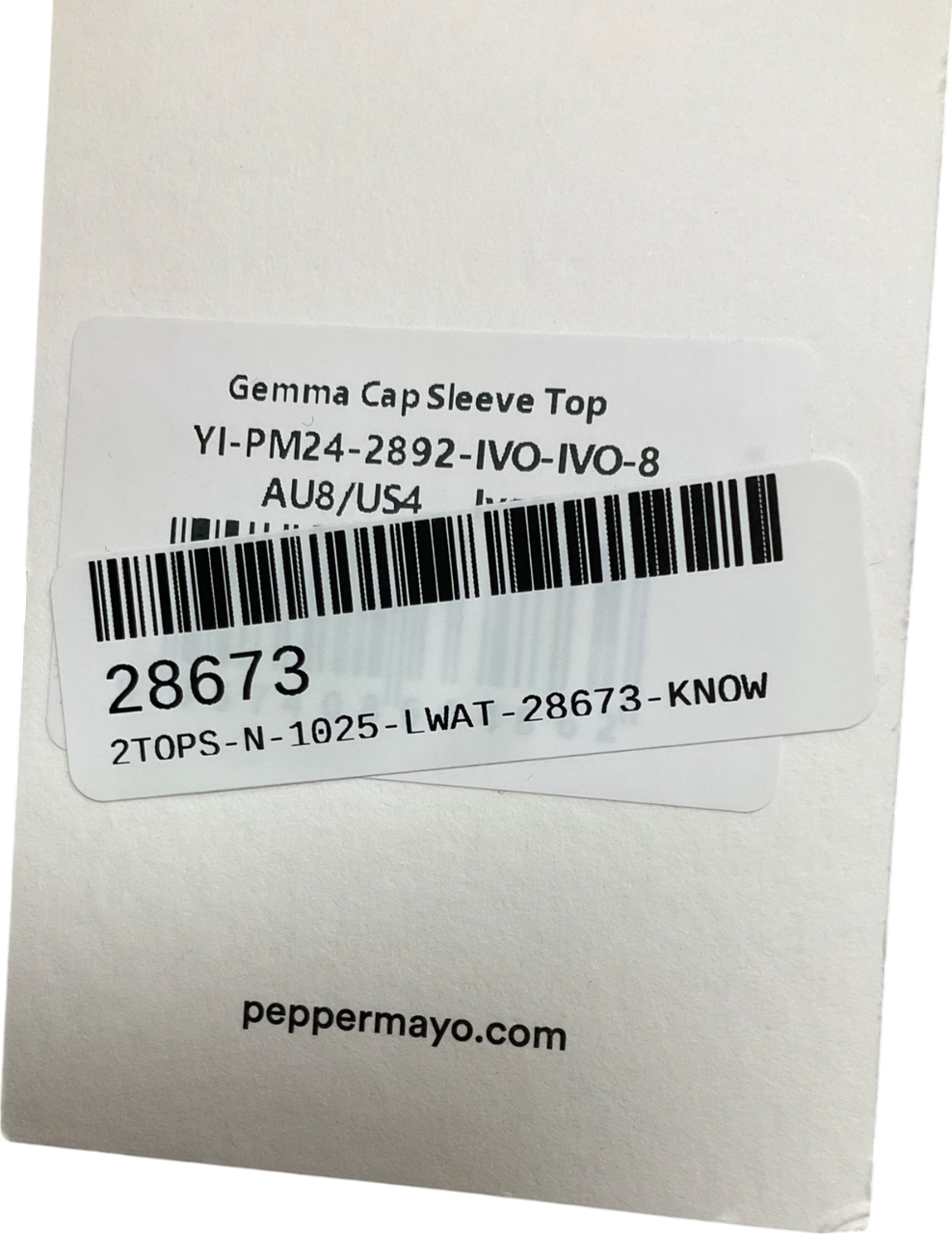 peppermayo Cream Gemma Cap Sleeve Top UK 8