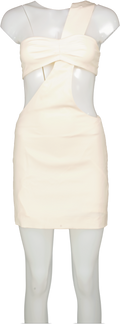 Zeynap Arcay Cream Bustier Wool Mini Dress UK S