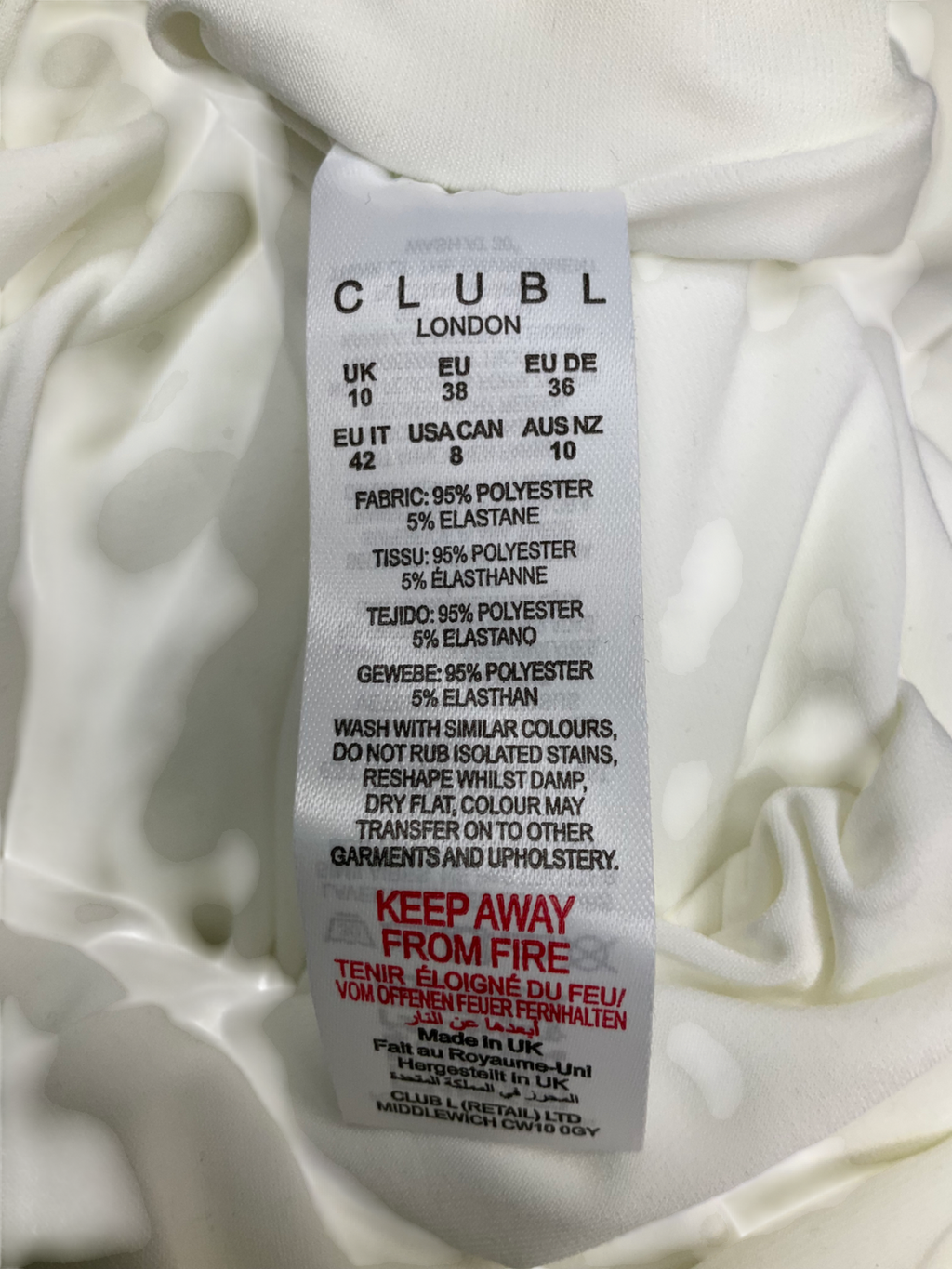 Club L White Bardot Wrap Neckline Maternity Maxi Dress UK 10