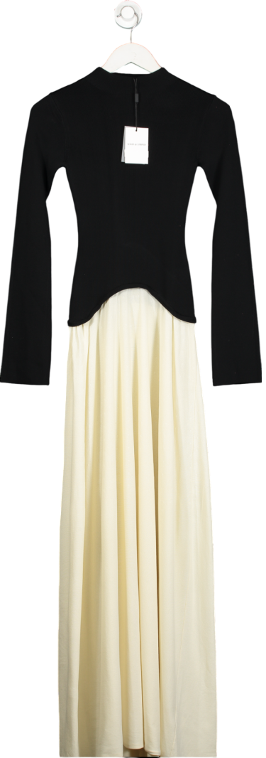 Solid & Striped Black Soglio Dress Ecru / Noir UK XS