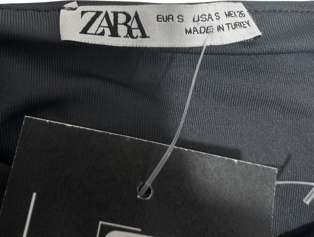 ZARA Grey Fitted Strappy Bodysuit UK S