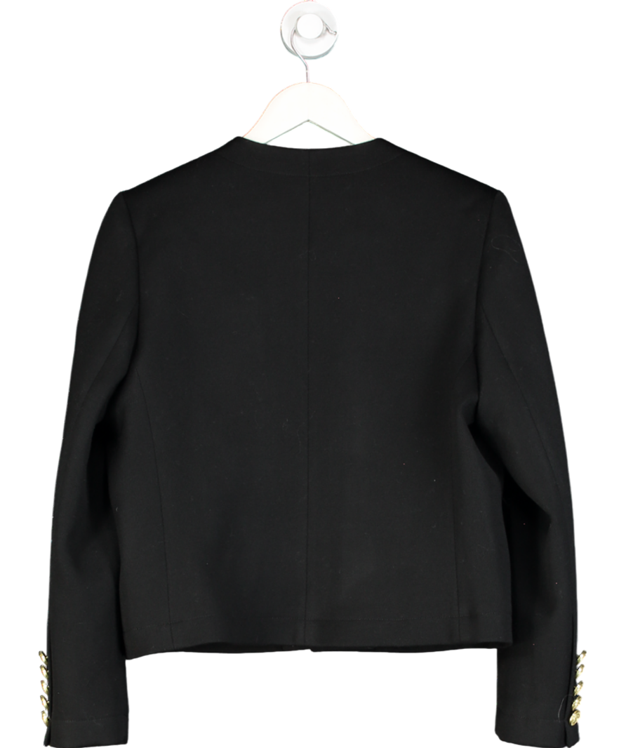 Holland Cooper Chelsea Jacket Black Twill With Gold Crested Buttons UK 12