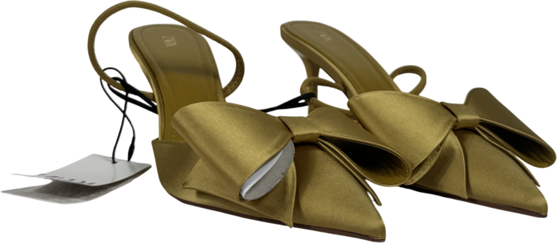 ZARA Metallic Satin-effect Slingback Shoes UK 5 EU 38 👠
