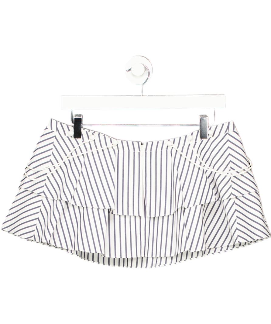 Prose & Poetry White Blue Striped Skirt UK S