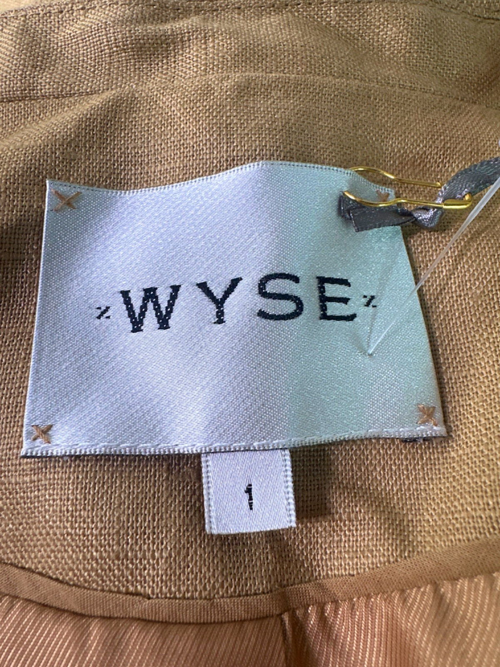 WYSE LONDON Tan Silvie Linen Blazer UK 8