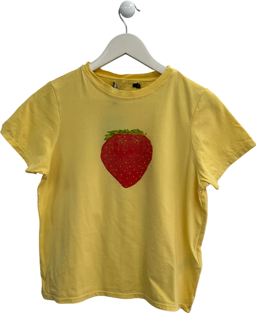 Motelrocks Yellow Saki Strawberry T-shirt UK S