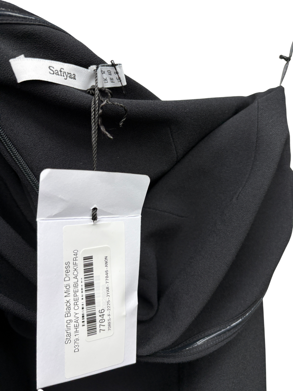 Safiyaa Black Starling Midi Dress UK 12