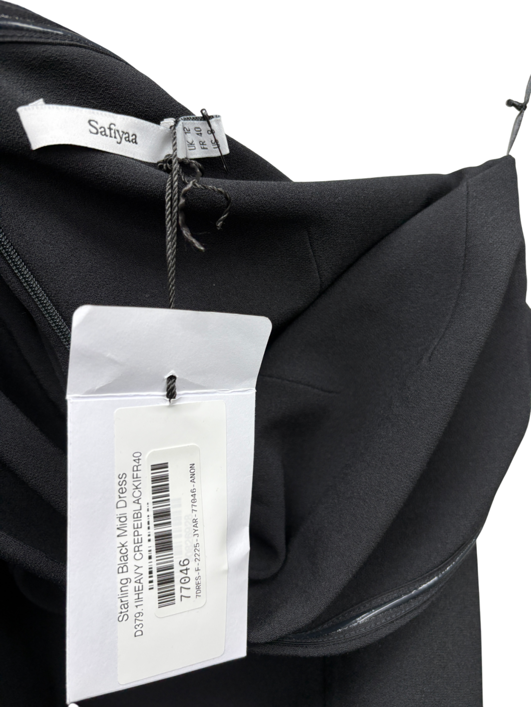 Safiyaa Black Starling Midi Dress UK 12