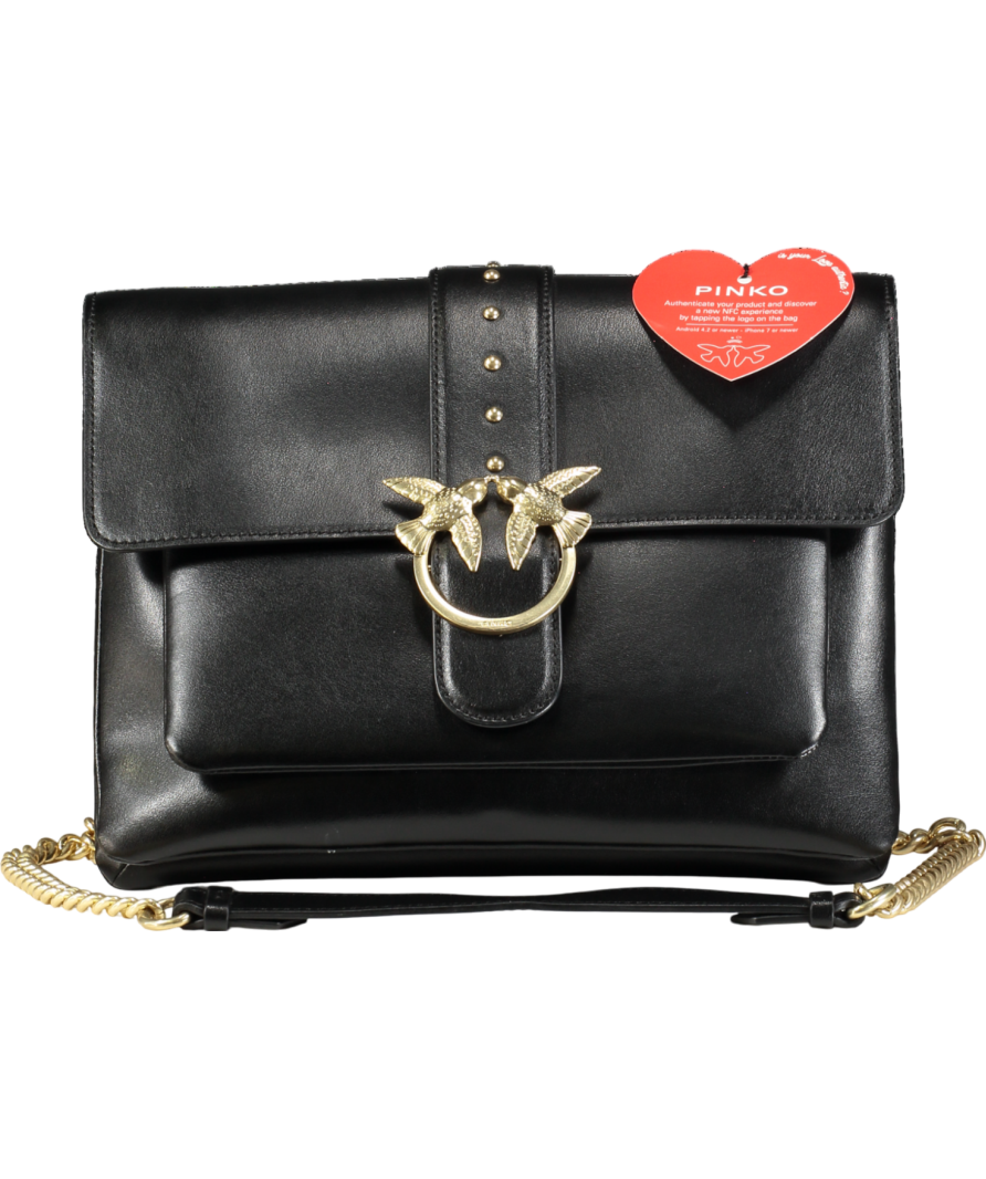 Pinko Black Leather Classic Love Bag