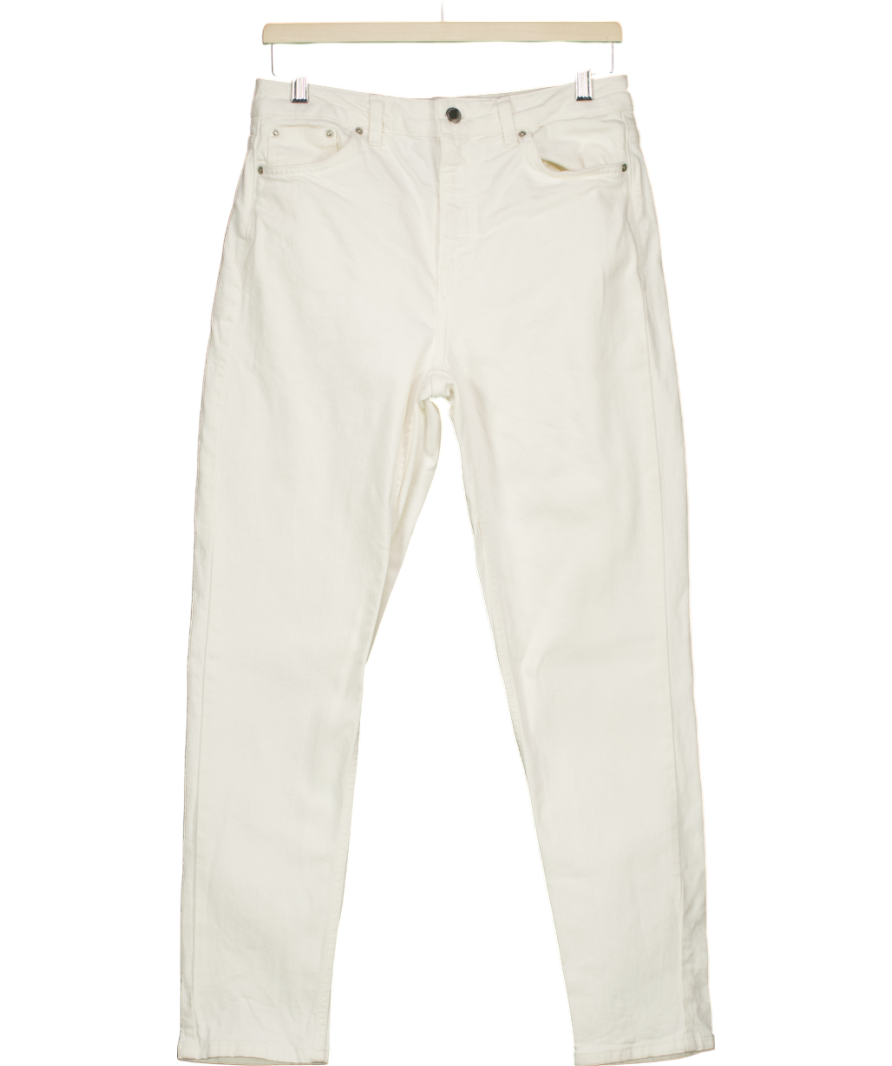 Topshop Premium White Denim High Rise Mom Jeans L32 W30