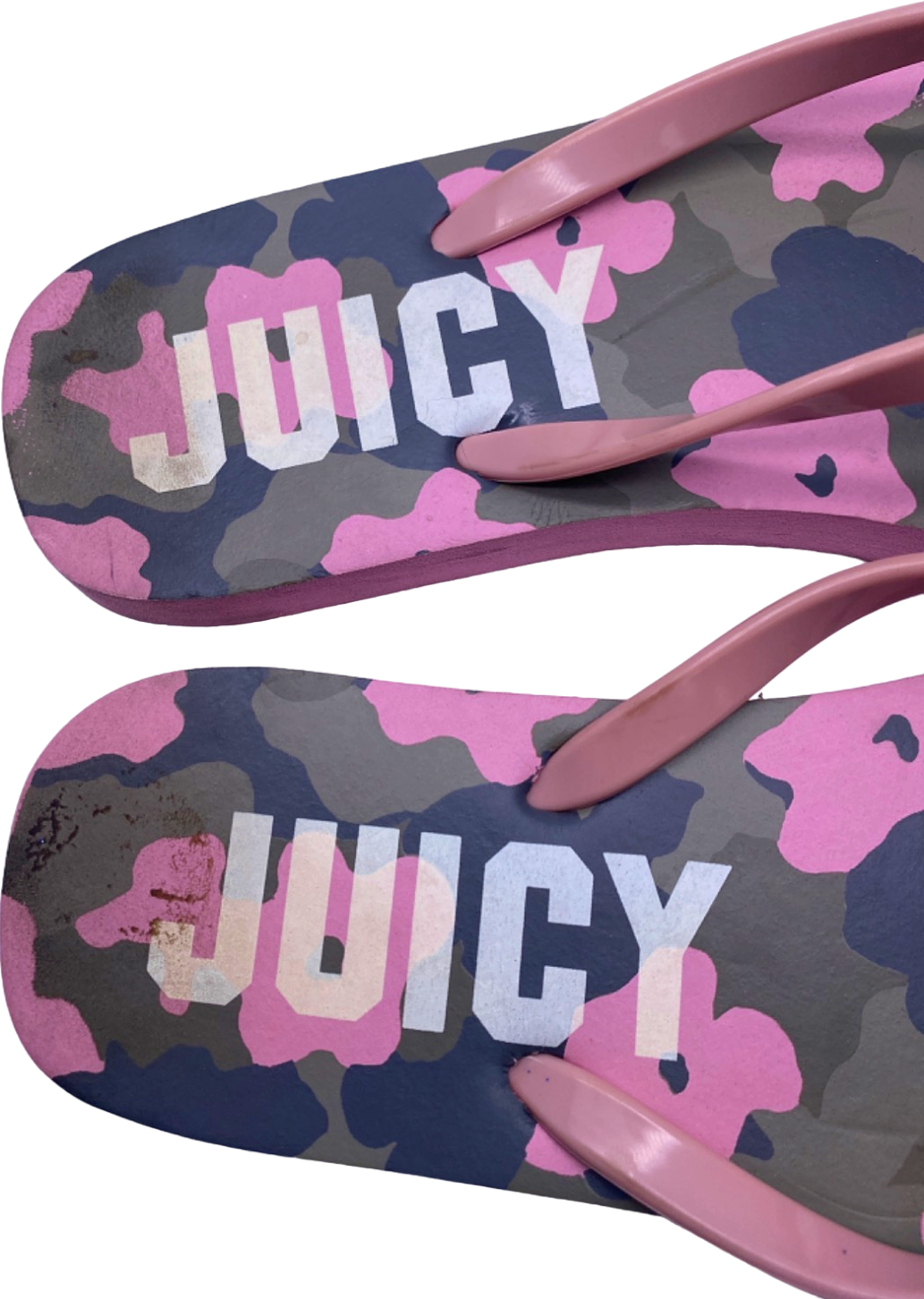 Juicy Couture Pink Camo Flip Flops UK Size 6
