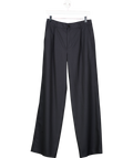 Massimo Dutti Navy Blue Viscose Blend Pinstripe Wide-leg Trousers UK 8