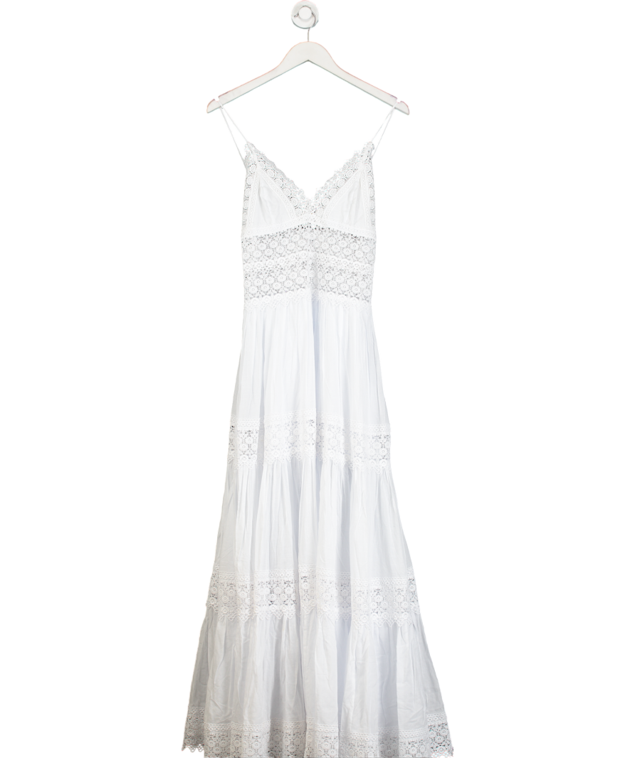 Charo Ruiz Ibiza White Cindy Guipure-lace Maxi Dress UK S