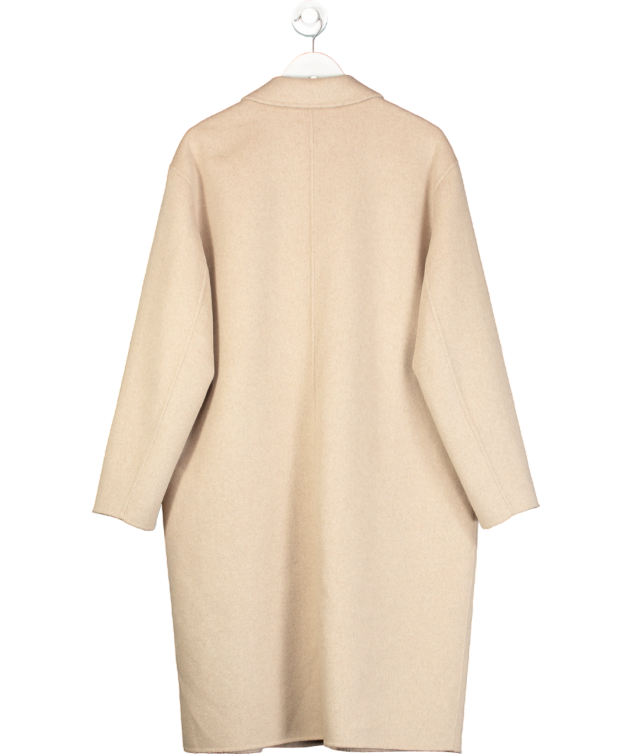 Wyse London Beige Wool Blend Double Faced Dora Coat - Oat Melange Sz5 UK 16