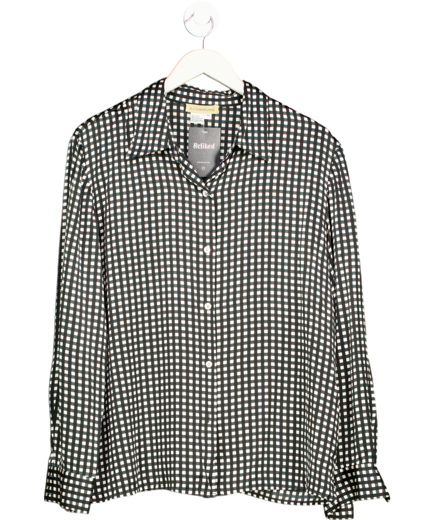 A.J.Christopher Black Long Sleeved Silk Blouse UK 14