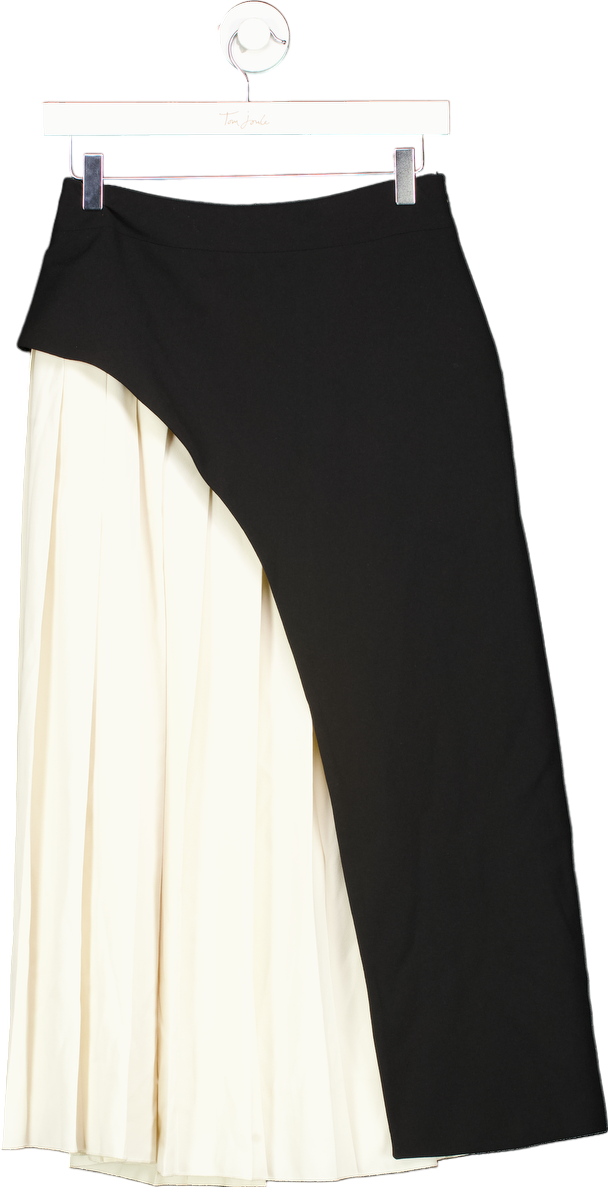 Karen Millen Black and Cream Asymmetric Skirt UK 6