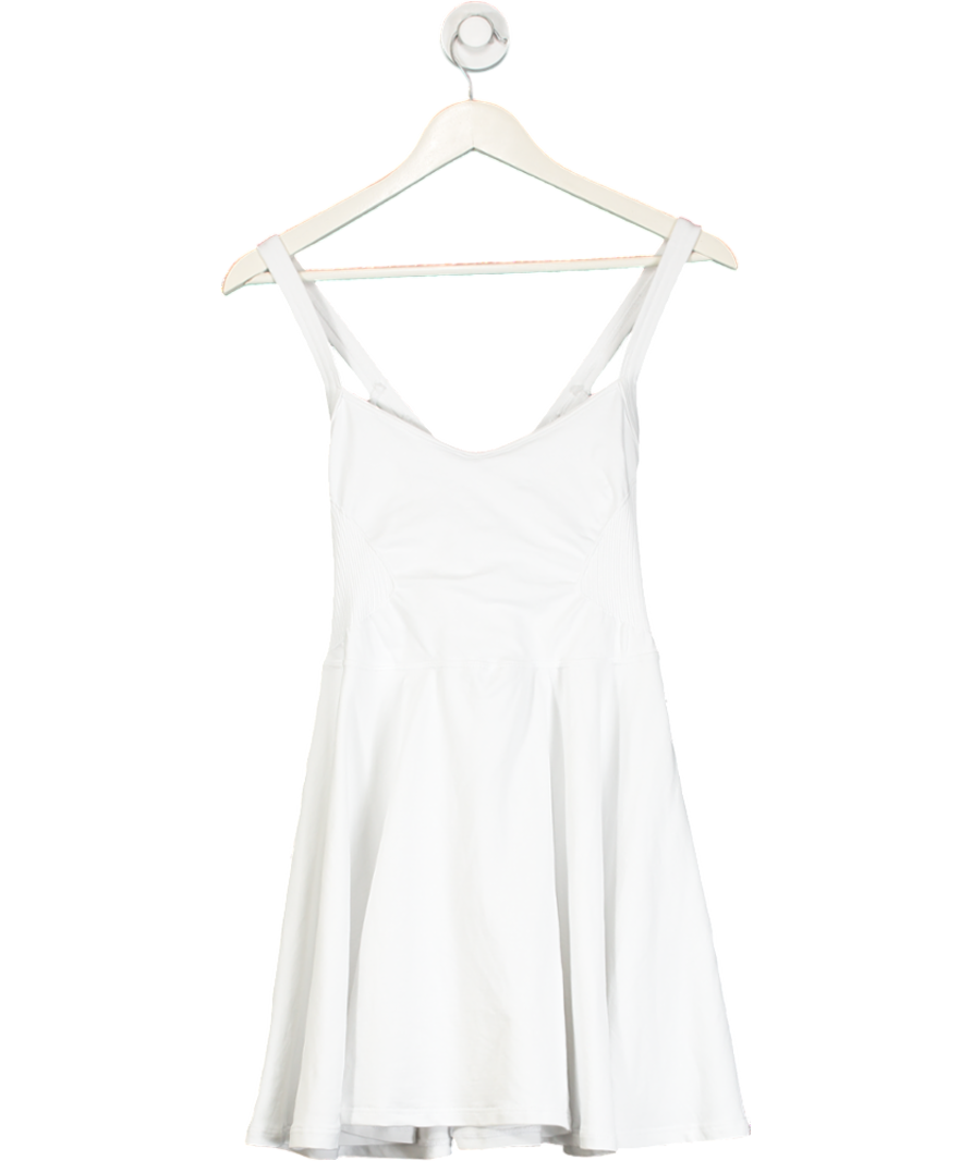 Free People White Movement Cross-strap Ribbed Side Tennis Dress UK XL