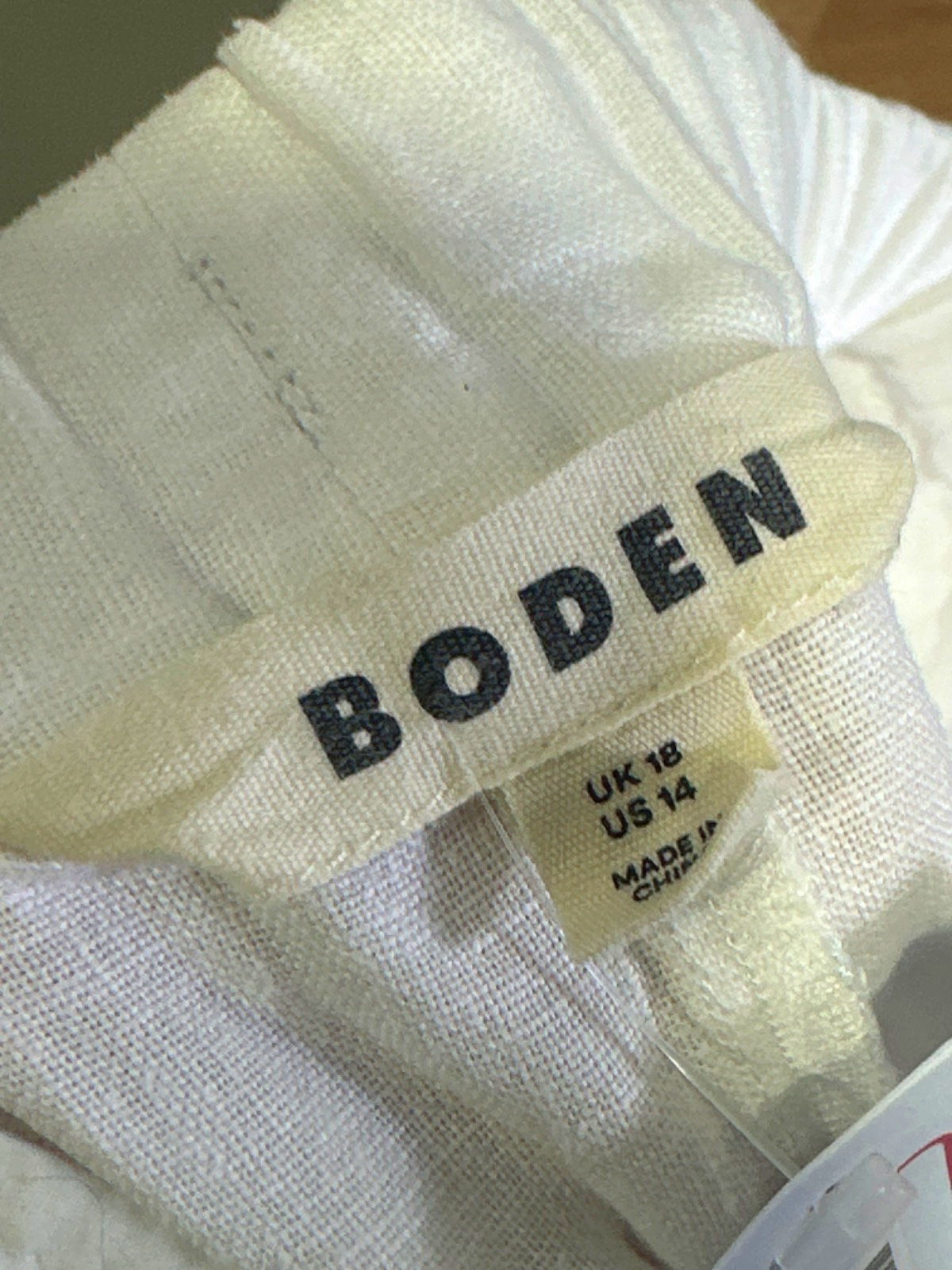 Boden White Linen Trousers UK 18