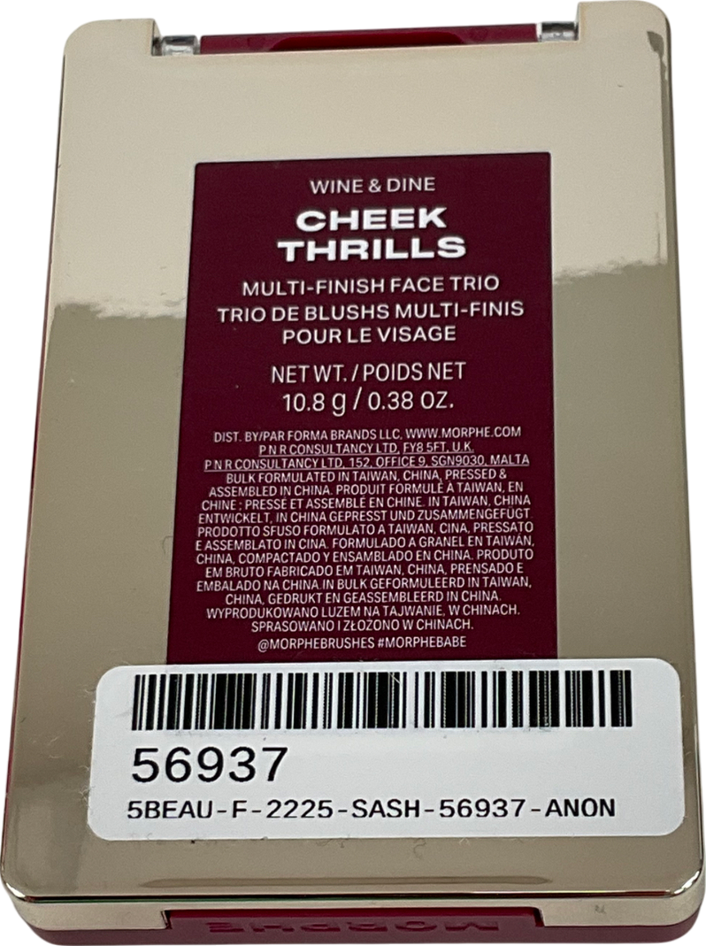 Morphe Cheek Thrills Multi Finish Face Trio Palette Wine Dine 10.8g