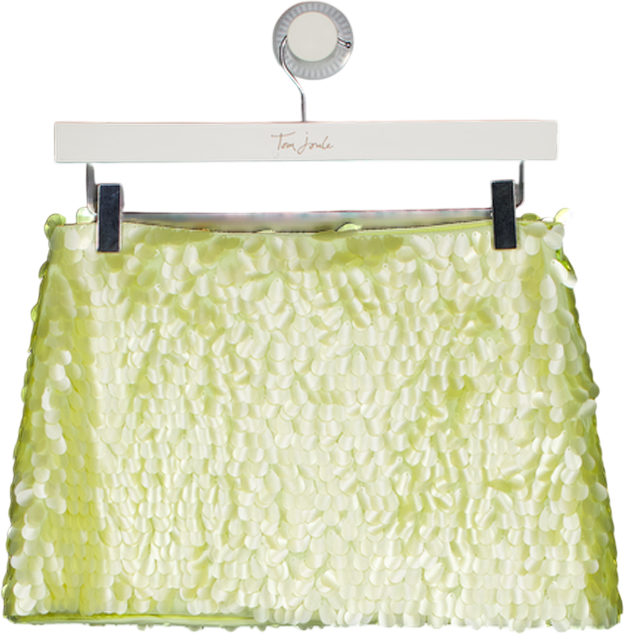MARS THE LABEL Yellow The Shimmi Mini Skirt In Lemon UK 8