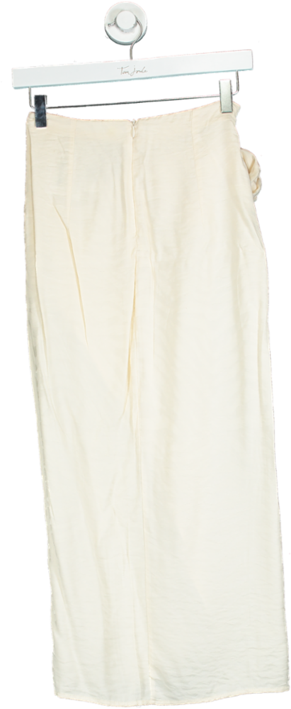 Stradivarius Cream High Waist Trousers UK 4