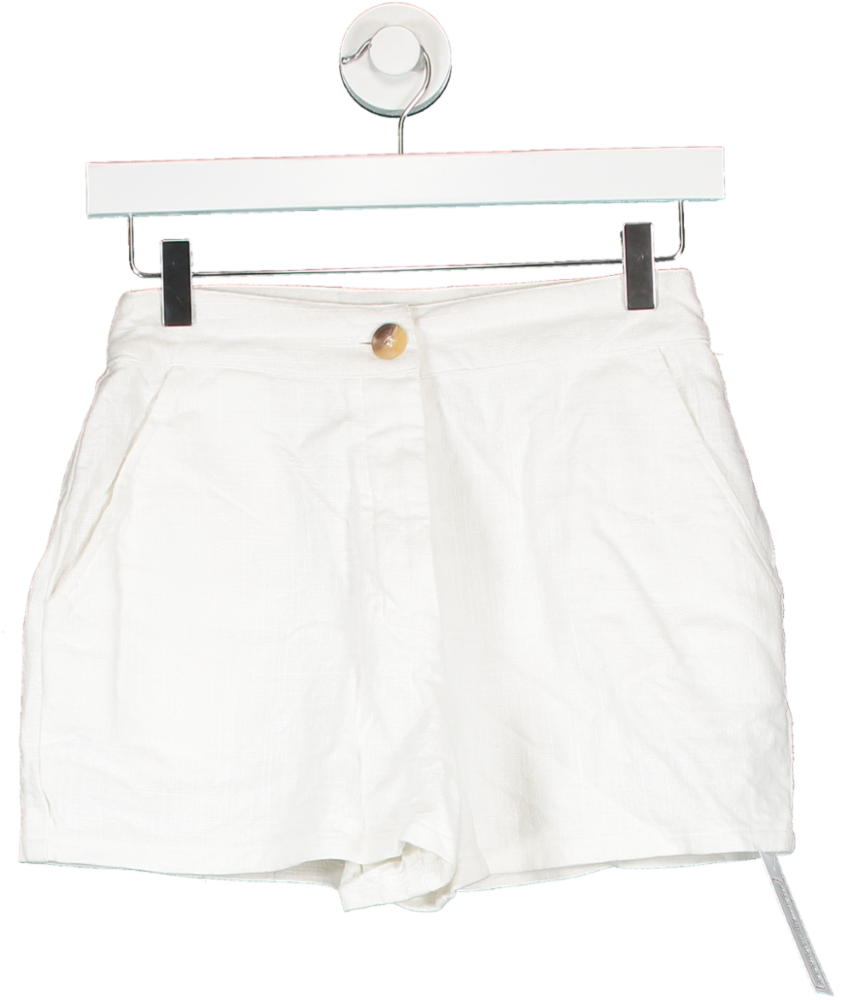 PrettyLittleThing White Cotton Shorts UK 6