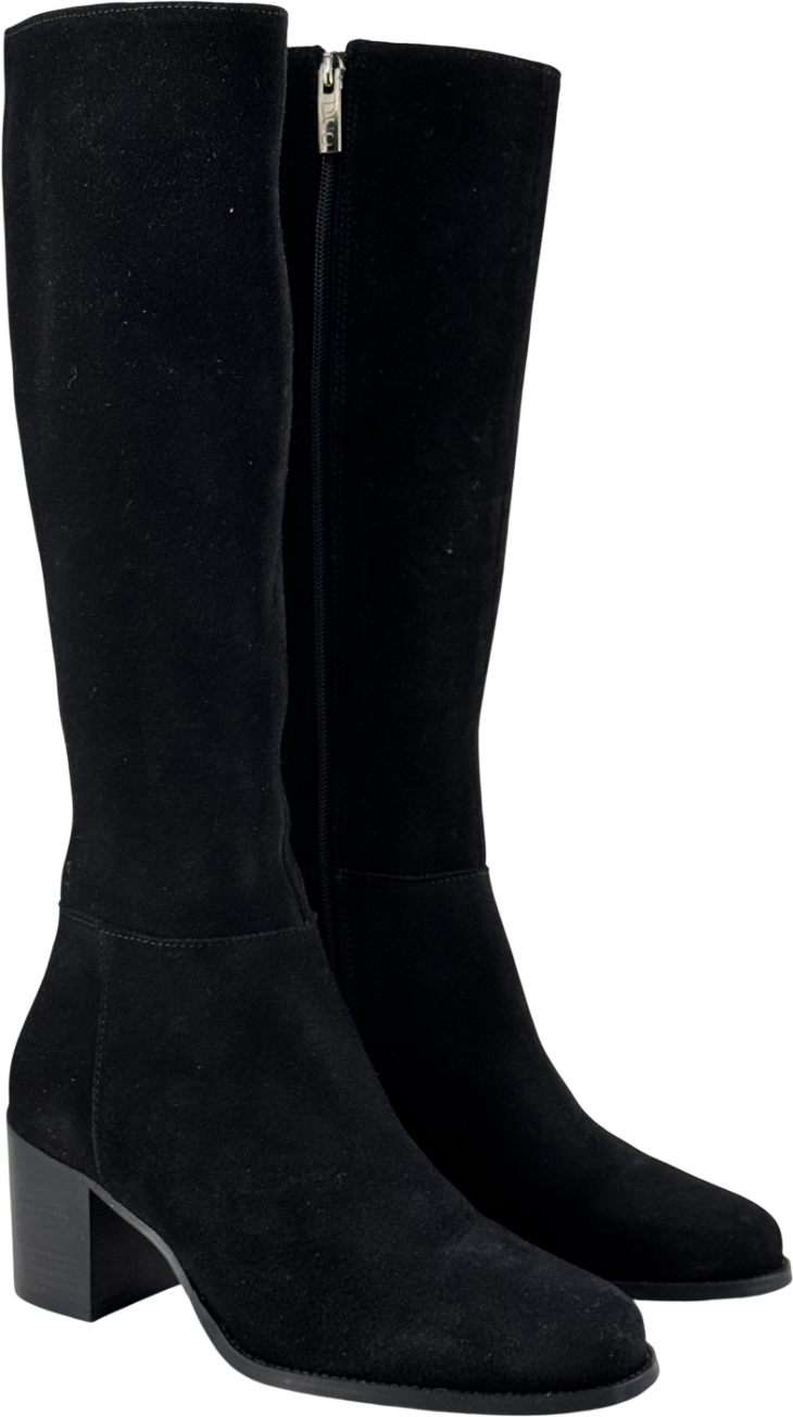 DUO BOOTS Knee High Boots In Black Suede - Narrow Calf UK 6 EU 39 👠
