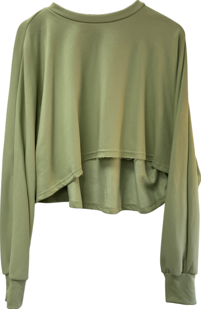 Fashion Nova Long Sleeve Sage Green Cropped Jumper UK XL