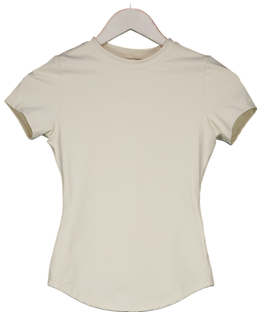 BOA Cream Short Sleeve Activewear Top UK XS