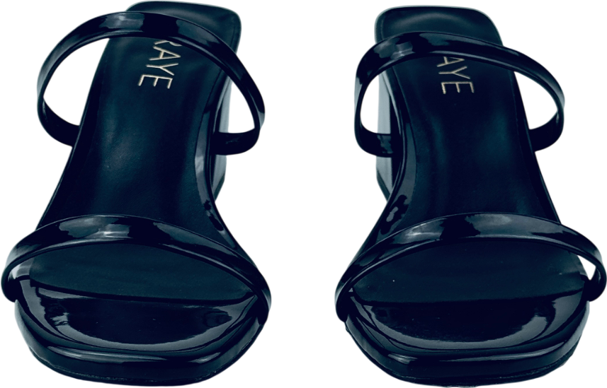 RAYE Cabo Black Patent Block Heel Mule Us5.5 UK 3.5 EU 36.5 👠