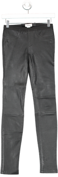 Helmut Lang Black Stretch Leather Leggings Sz00 UK 4