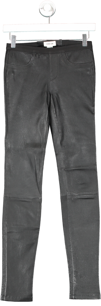 Helmut Lang Black Stretch Leather Leggings Sz00 UK 4 Reliked