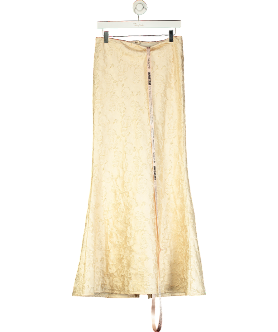 House of CB Ivory Metallic Jacquard Maxi Skirt UK 10