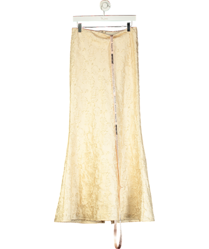 House of CB Ivory Metallic Jacquard Maxi Skirt UK 10