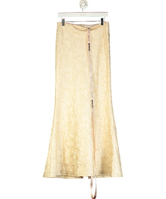 House of CB Ivory Metallic Jacquard Maxi Skirt UK 10