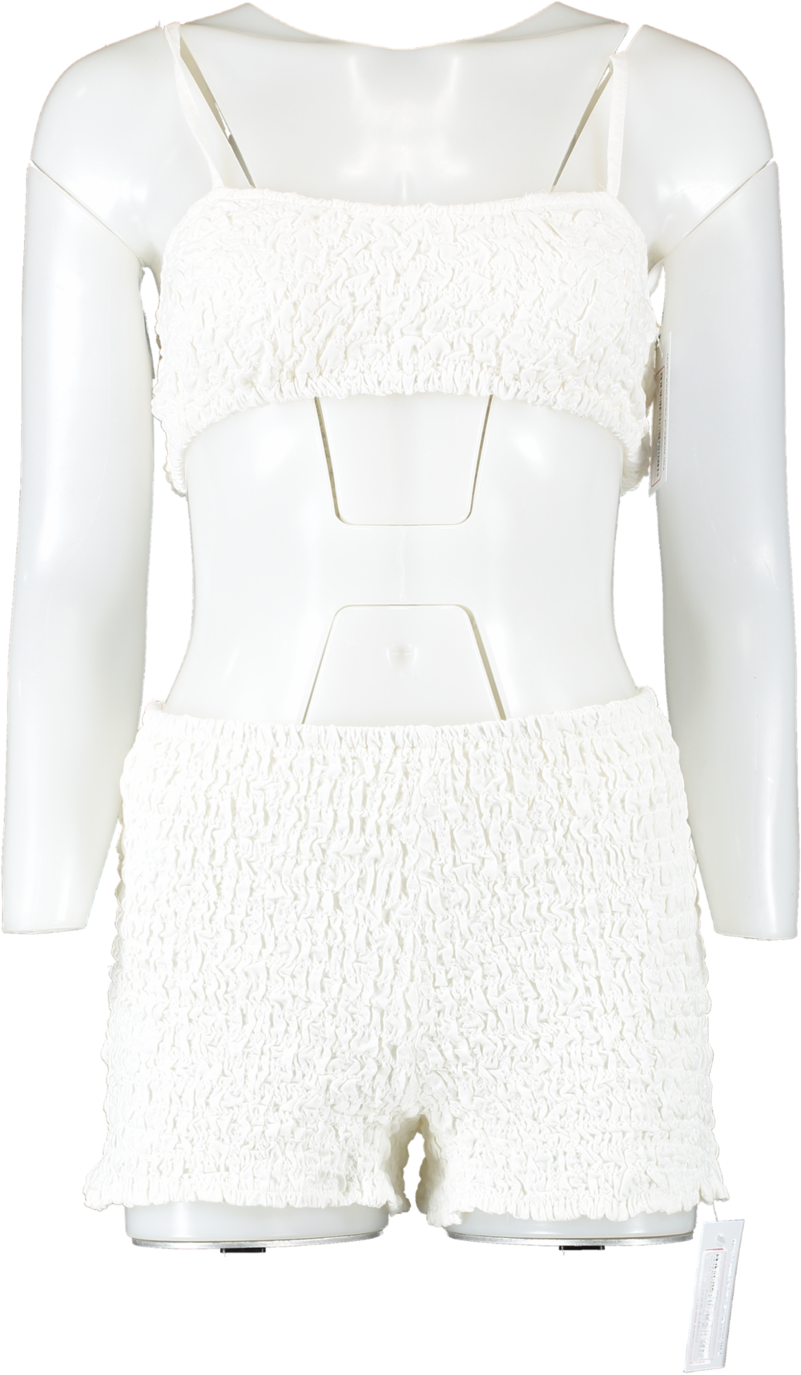 Reclaimed Vintage Textured Beach Top Co-ord In White UK 6