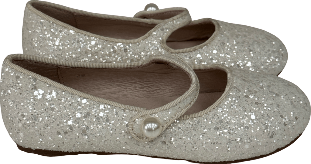 Age of Innocence Elin Glitter White Shoes UK 12 EU 30.5 👼