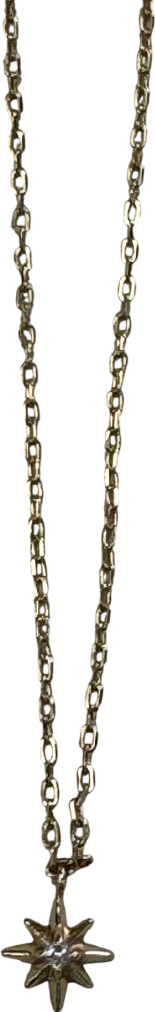 Astrid & Miyu Yellow 18k Gold Plated Silver Celestial Star Necklace With Crystal